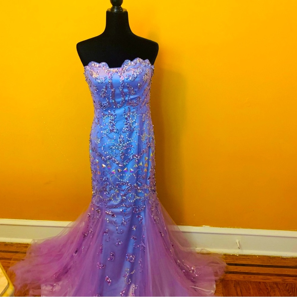 Jovani Beaded Mermaid Long Gown Size 10